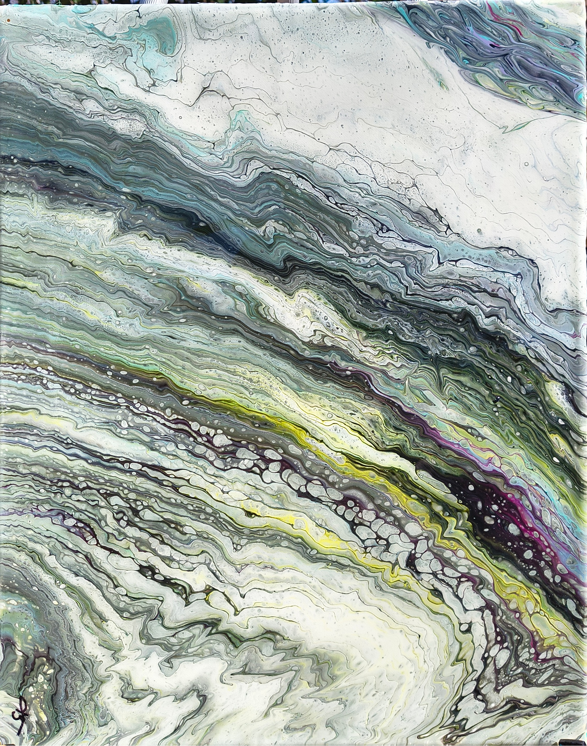 Crystalline Strata - pour painting by Chris Broussard